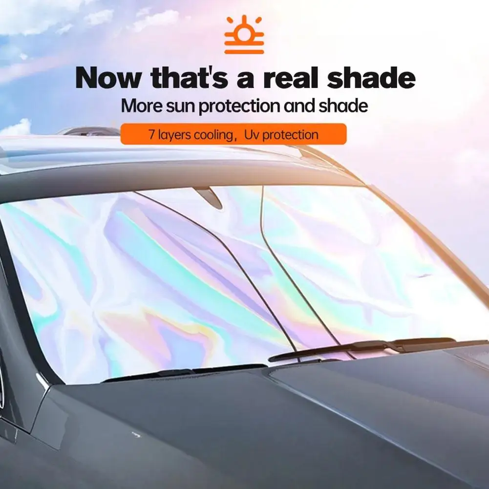 Summer Sunshade para o pára-brisa dianteiro do carro, Laser UV Sun Shade Protector, Auto Acessórios de Proteção Interior, 2 tamanhos, N8F9