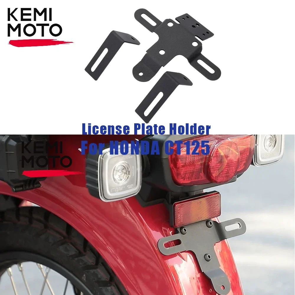 For Honda Trail 125 CT125 2020-2022 License Plate Holder Frame Bracket Frame Mount Bracket  Accessories Motorcycle Kit KEMiMOTO