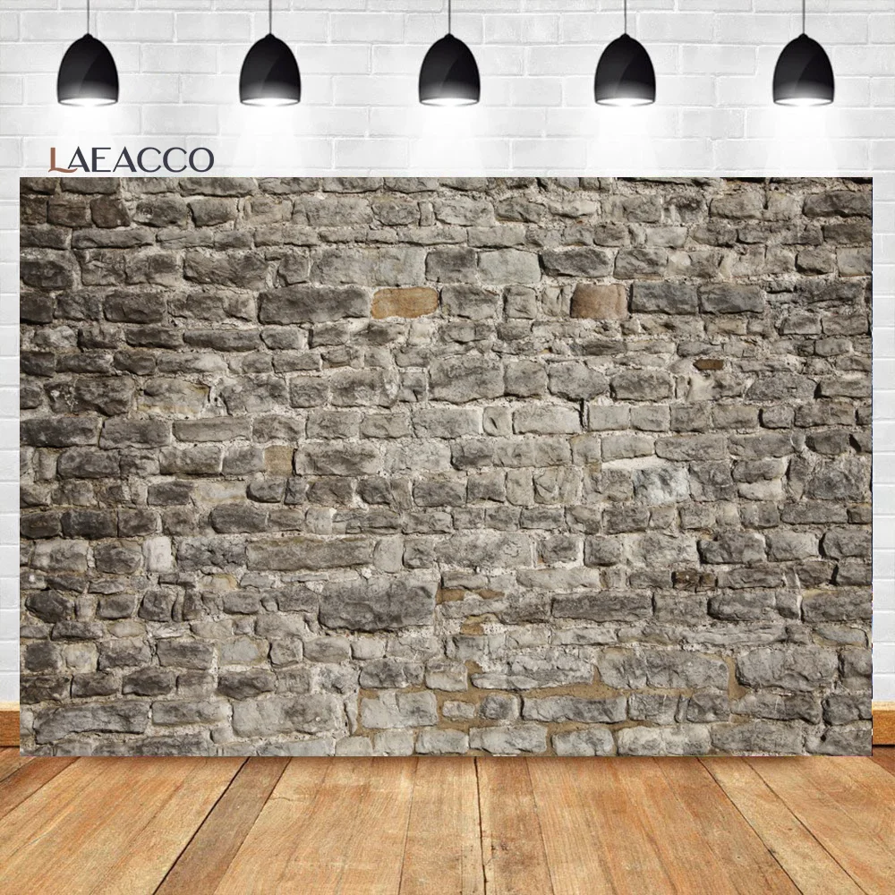 

Laeacco Gray Stone Wall Backdrop Vintage Rustic Countryside Grunge Brick Rock Texture Kid Adults Portrait Photography Background