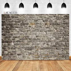 Laeacco Gray Stone Wall Backdrop Vintage Rustic Countryside Grunge Brick Rock Texture Kid Adults Portrait Photography Background