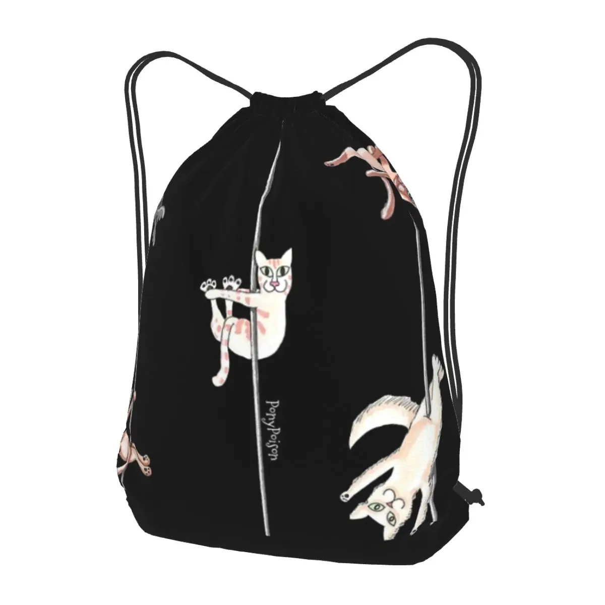 

Pole Kittens At Play Backpacks Fashion Drawstring Bundle Pocket Storage Bag Book Bags for Man Woman School
