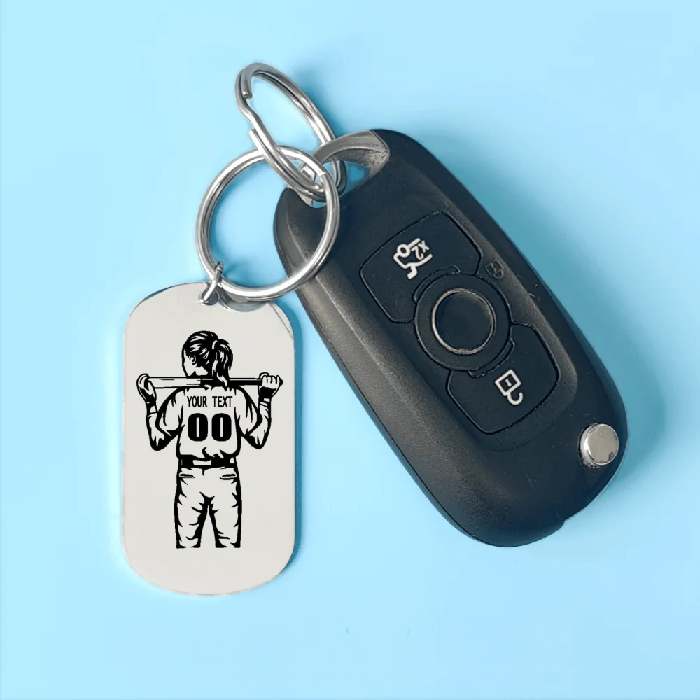 사용자 정의 이름 번호 야구 키 체인 스포츠 쥬얼리 스테인레스 스틸 맞춤형 열쇠 고리 졸업 생일 크리스마스 Gfits