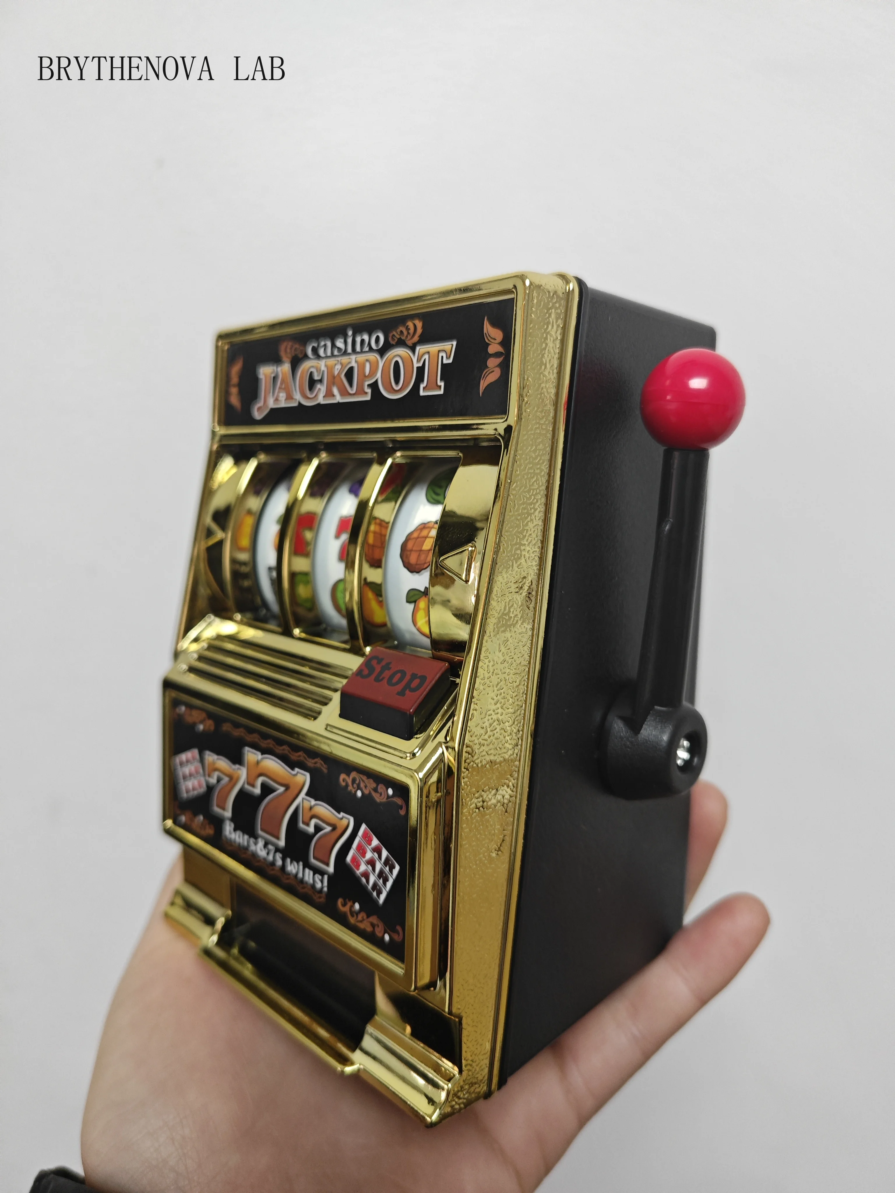 Aqumotic Play Slot Machine Stored Coin Piggy Bank Deposit Money Retrievable no Lucky Lights Machines Party Tools Saving Box