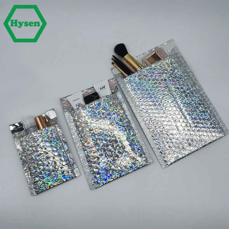 Hysen 30Pack Bubble Mailer Laser argento ampio utilizzo per telefoni cellulari cosmetici busta per bolle regalo per spedizioni aziendali