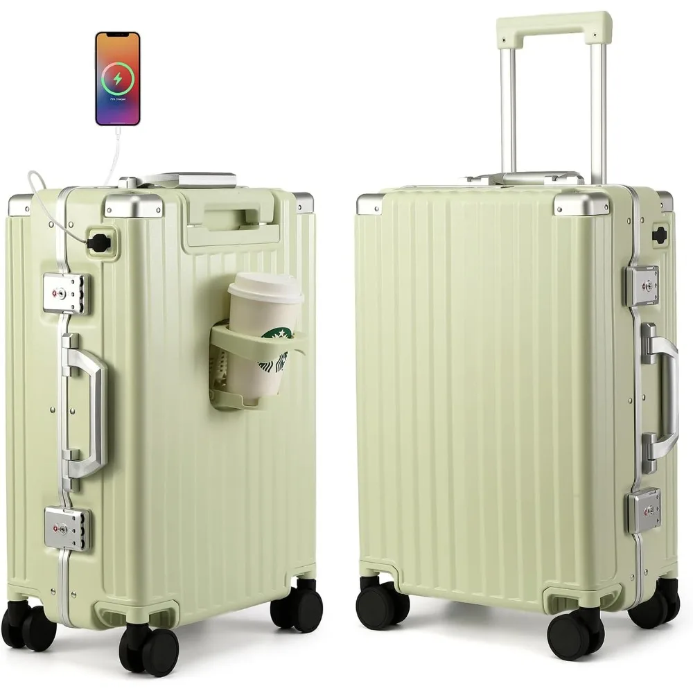 

Ручная кладь MYER Hard Shell 22x14x9, одобренная авиакомпанией, 20-дюймовый алюминиевый чемодан со 100% 3-слойным ПК, чемоданы для ручной клади с