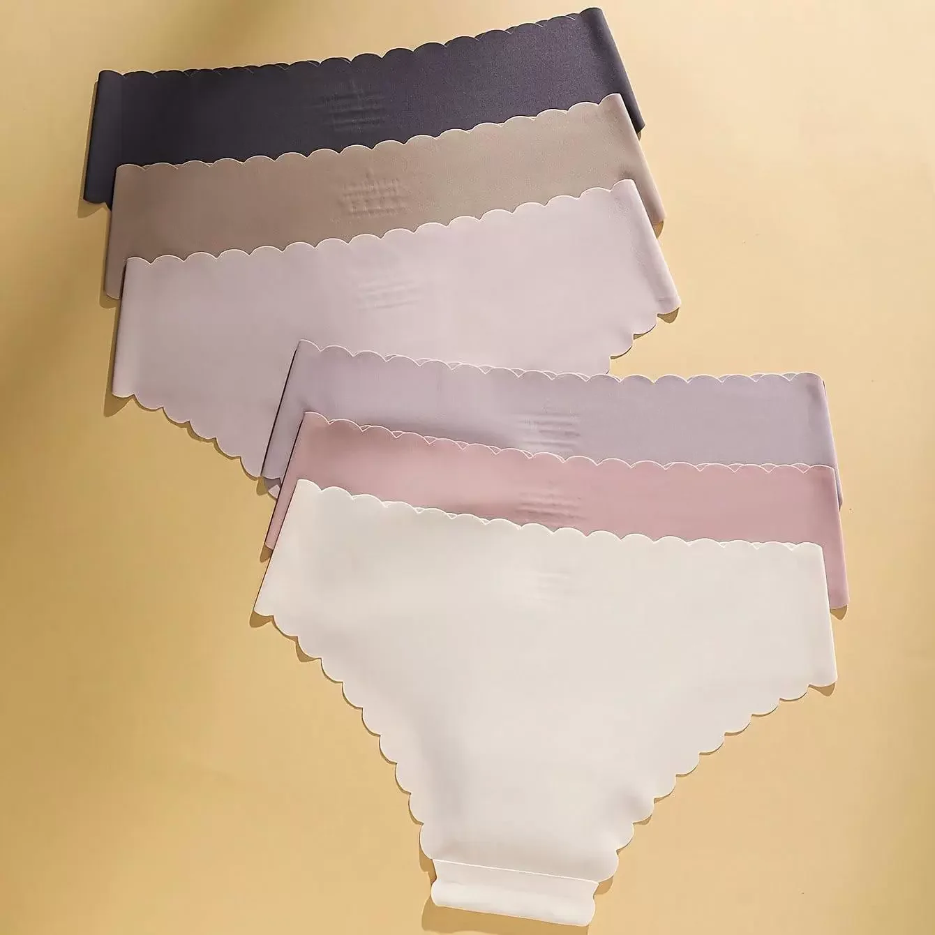 6-Piece Set Of Women's Ice Silk Seamless Underwear, Sexy Comfortable Breathable Triangular Underwear, Women's Elastic Underwear