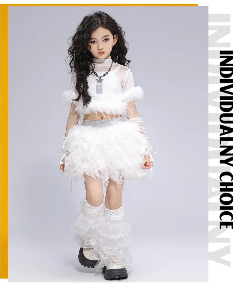 Pailletten-Jazz-Tanzkostüm für Mädchen, schmal geschnitten, Kpop-Girlgroup-Bühnenoutfit, kurzer Rock, Laufsteg-Show-Tanzkleidung – Detail 7