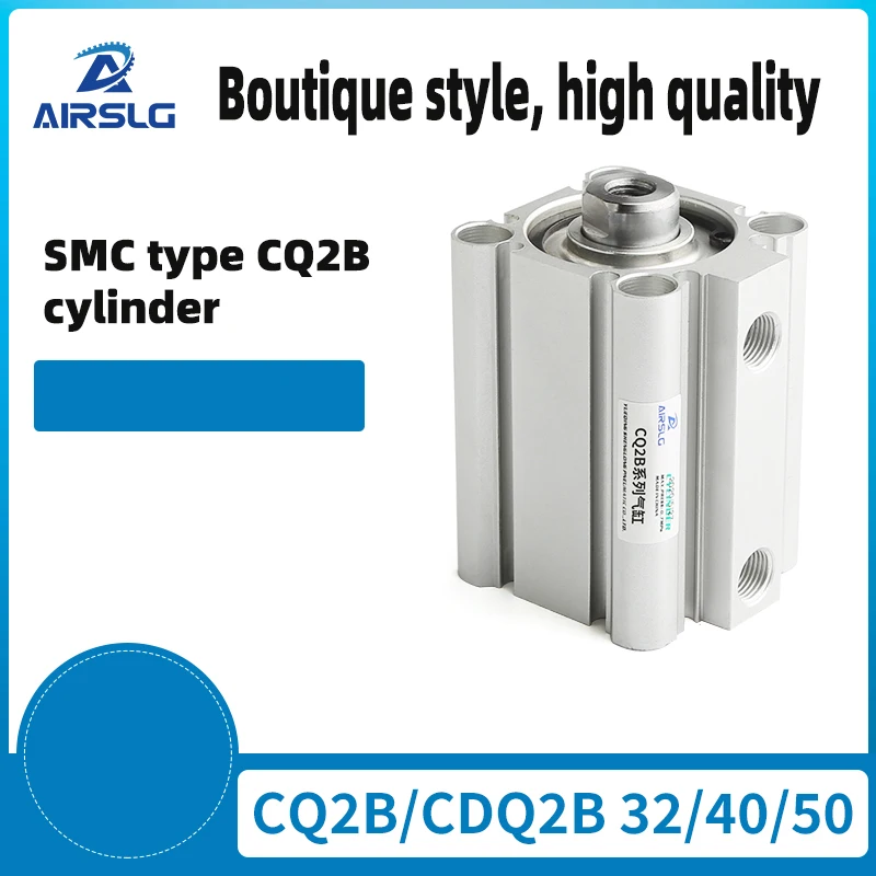 CQ2B – cylindre mince Compact à Double effet, CQ2B100-5DZ CQ2B100-10/15/20/25/30/35/40/45/50/60/75/100, sans aimant