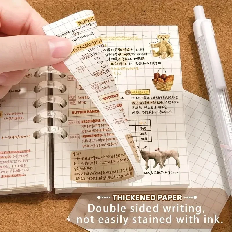 Detachable Notebooks 80 Sheets Notepad A7 Transparent Loose-Leaf School Supplies Stationery Mini Sketchbook Writing Pads Office