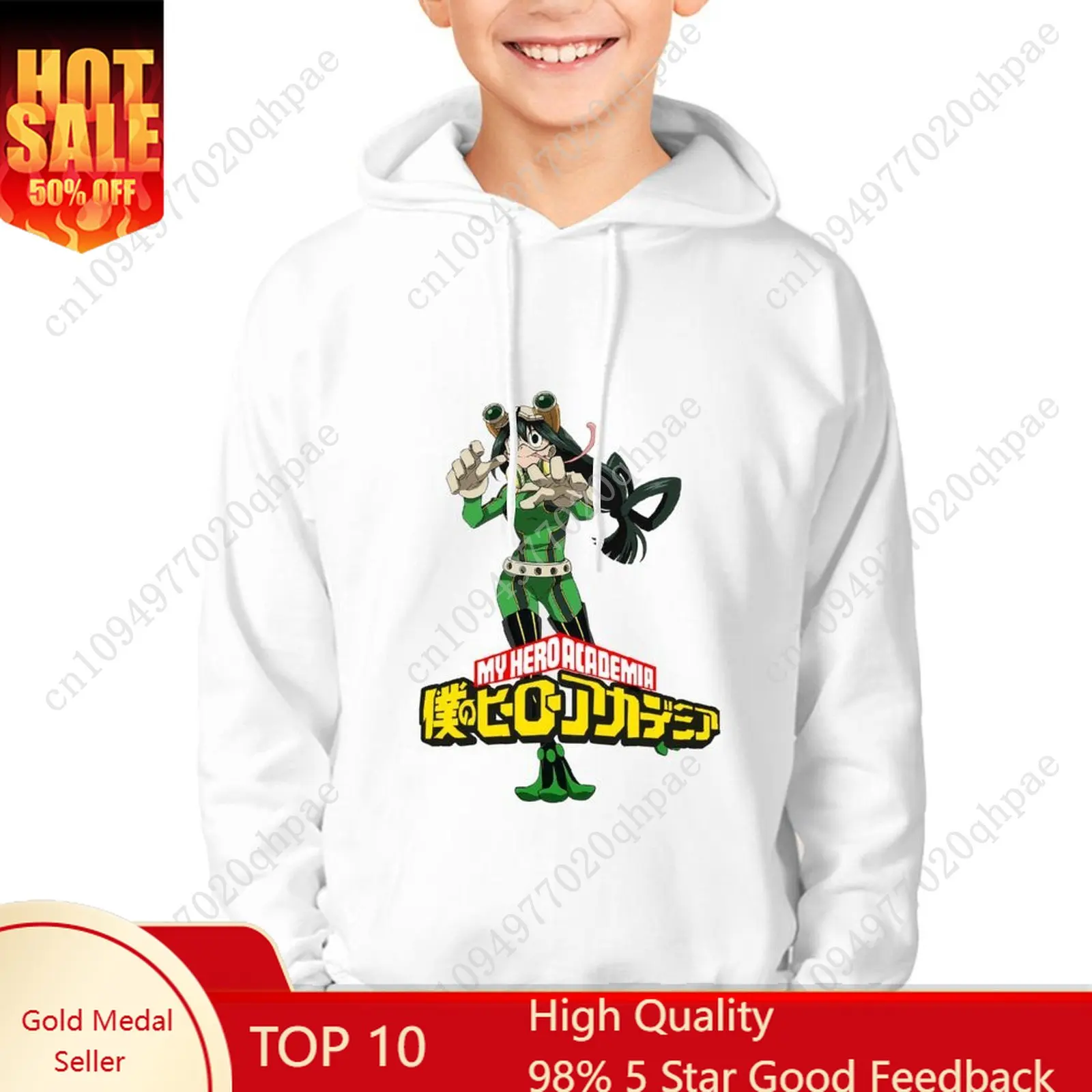 

My Hero Academia Asui Tsuyu Hoodie Boys Girls Childs Cotton thermal sweatshirt Tlightweight Custom Made Spring Autumn Tops