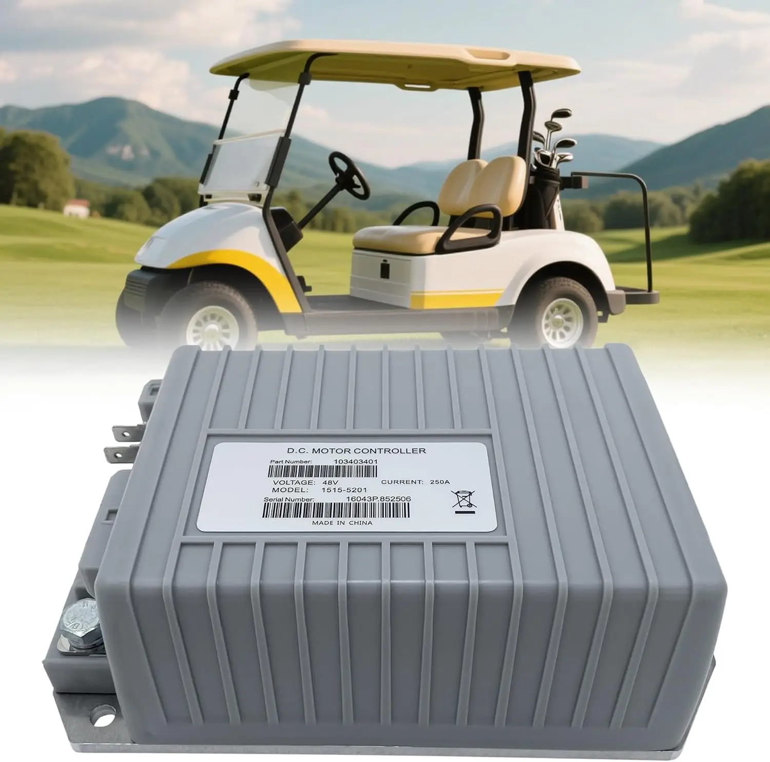 

Club Car Precedent DC Motor Controller 1515-5201 (Gray) 48V 250A 103403401 For Curtis DS Golf Cart 2009 and Above Controllers