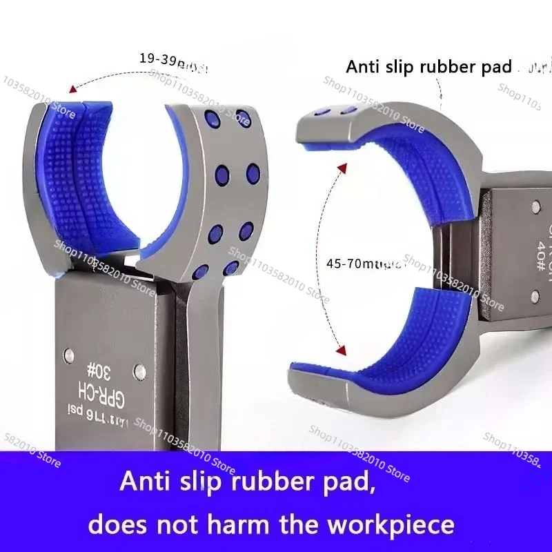 Pneumatic Gripper Mechanical Arm Clamp Sensor Switch & Anti-slip Pad for Bottle Preform Workpieces Circular Automation Fixture