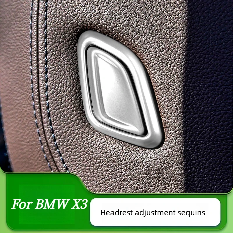 Carbon Fiber Front Seat Headrest Button Decor Sticker Interior Parts For 2018-2022 BMW X3