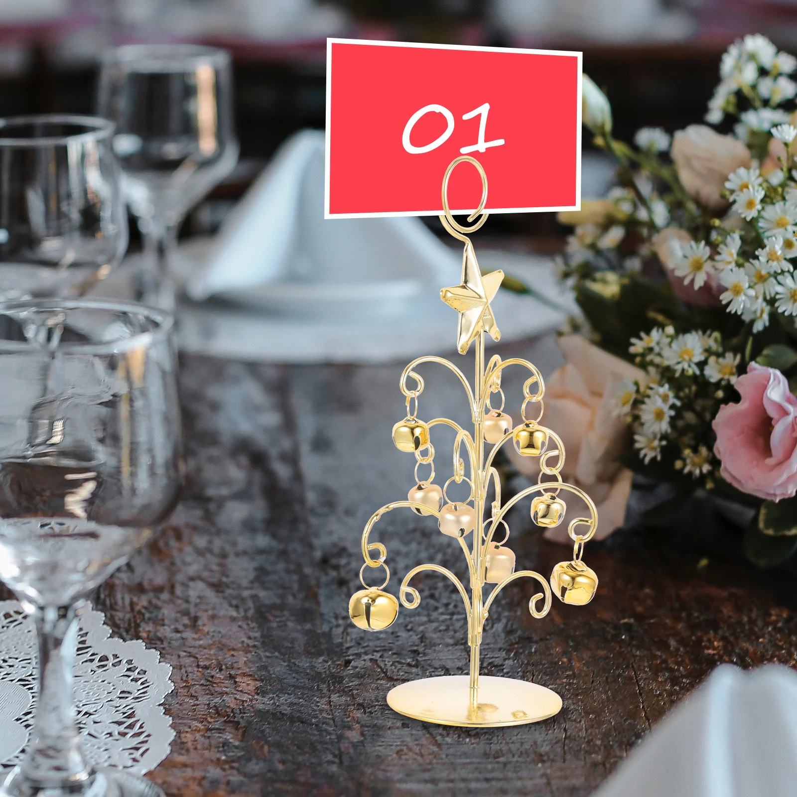 1 قطعة شجرة عيد الميلاد الجدول رقم حامل عيد الميلاد على شكل مشبك بطاقة الاسم لحفل زفاف مأدبة الجلوس عرض مذكرة الصور