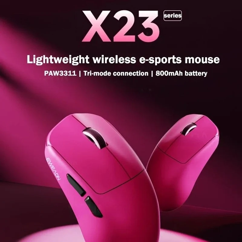 

X23SE/X23 Pro/X23 Max Wireless Mouse Tri-Mode PAW3311 56g Lightweight Long Battery Life 1K Low Latency E-sports Gamer Mouse