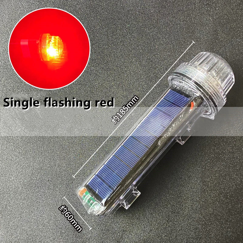 Red/Green/White Solar Powered Net Mark Light Waterproof Anchor Buoy Signal Flashing Warning Light LED Marine Navigation Light