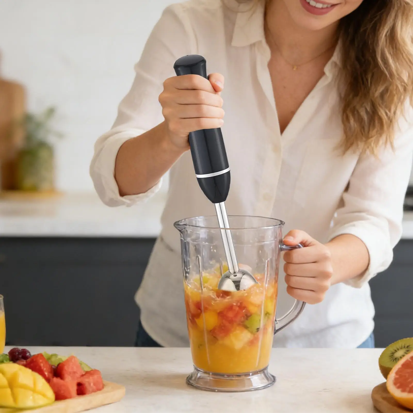 Immersion Blender Handheld Electric Stainless Steel Kitchen Gadget Milkshakes Blender Stick For Office Home Travel Kitchen Soup