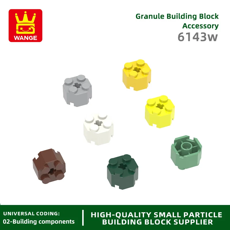 20Pcs/lot 8 sides With 4 holes Round 2 x 2 with Axle Hole Block Moc Color Accessories Compatible with Brick DIY Children's Toy