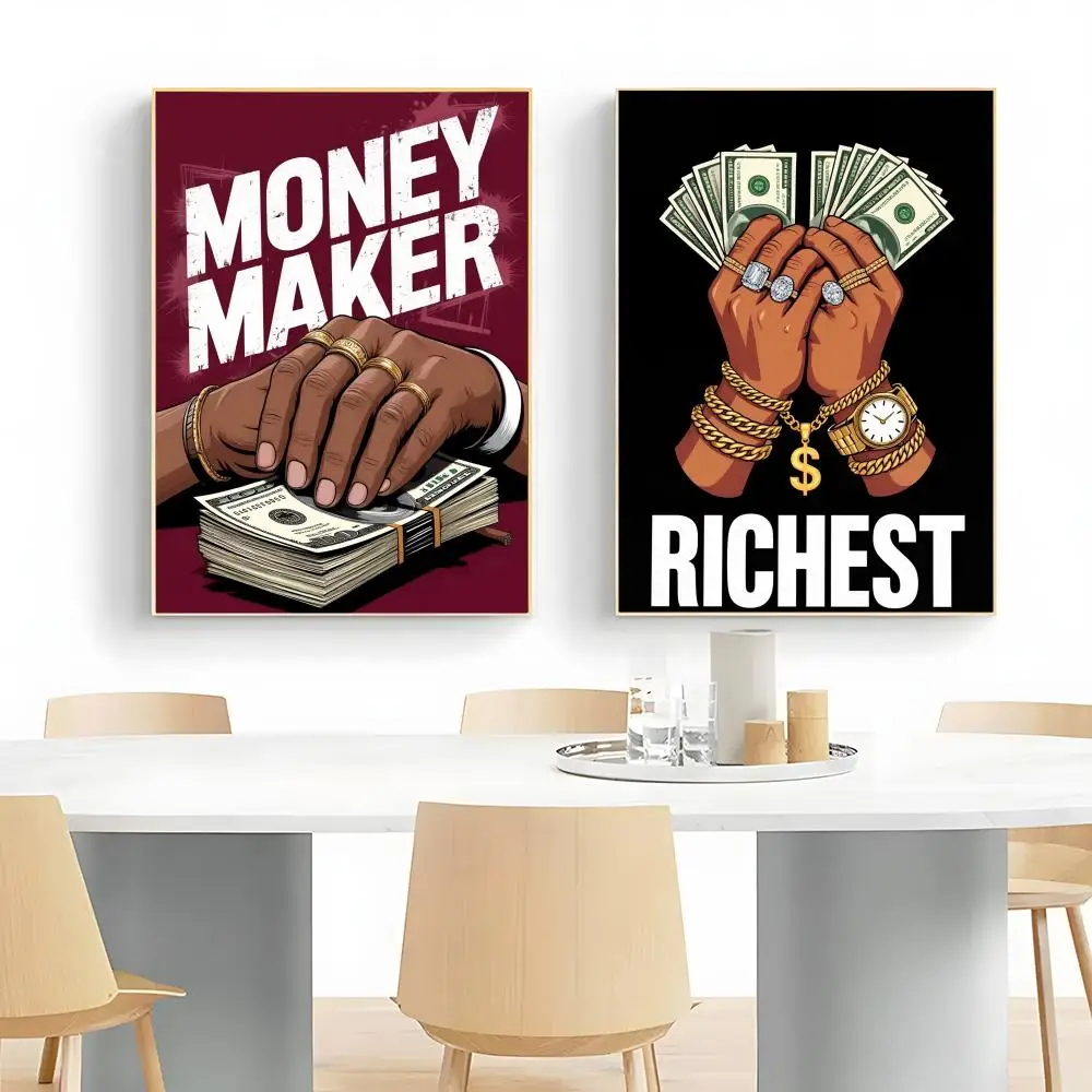 Realistic Sharp Social Literary Lucky Art Money Poster Wall Art Print Poster Decorative Mural Home Decor Gift Unframed