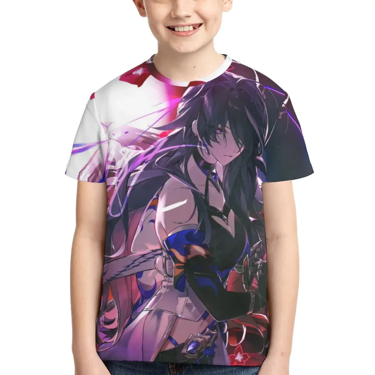 

Anime Honkai Star Rail Acheron T Shirt - Short Sleeve Crew Neck Soft Fitted Tee Shirts for Teen Girl & Boy