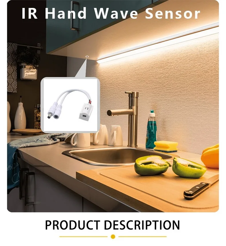 Kleiderschrank IR-Handwellensensor Lichtschalter Schrank DC12V 24V LED-Lichtsensorschalter – Detail 1