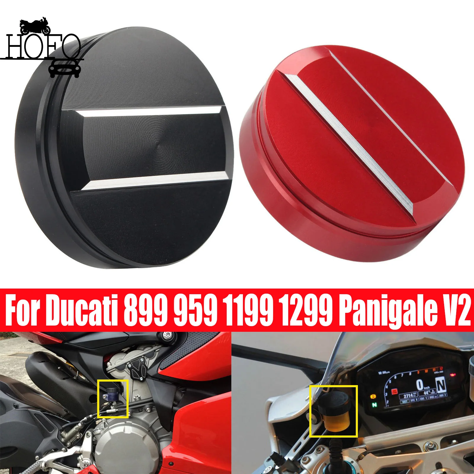 

Front Rear Brake Fluid Reservoir Cap Front Clutch Cover For Ducati 899 959 1199 1299 Panigale V2 V4 S R