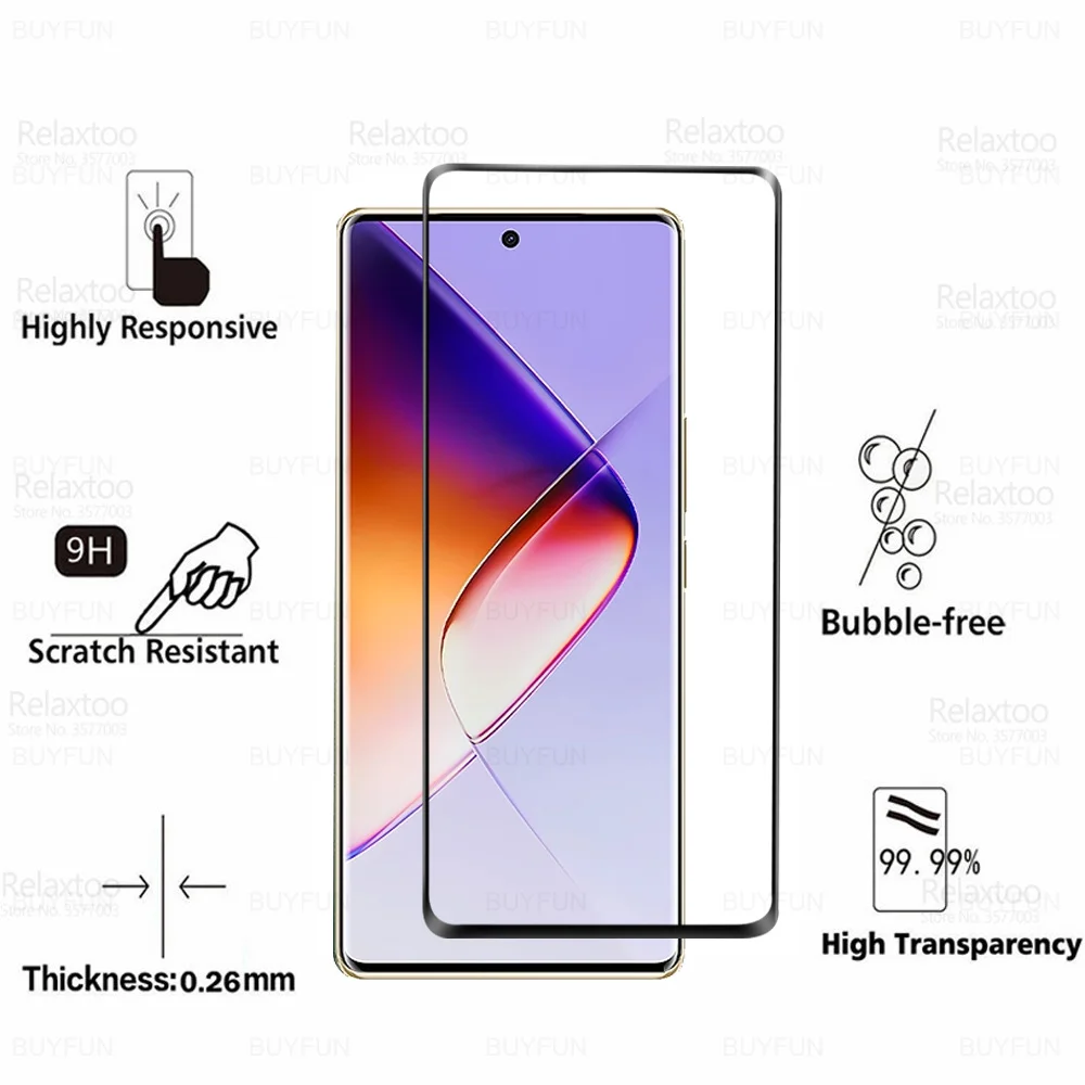 4in1 Curved Protective Glass For Infinix Note 40 Pro 5G Tempered Glass Note40 Pro+ 40Pro Plus Note40Pro 4G Lens Screen Protector