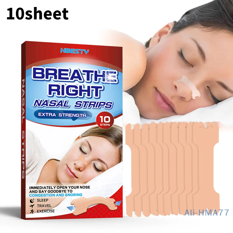 10PCS/Box Stop Snoring Patch Nasal Strips Better Breath To Not Snore Sleep Anti-snoring Aid Snoring-Prevention