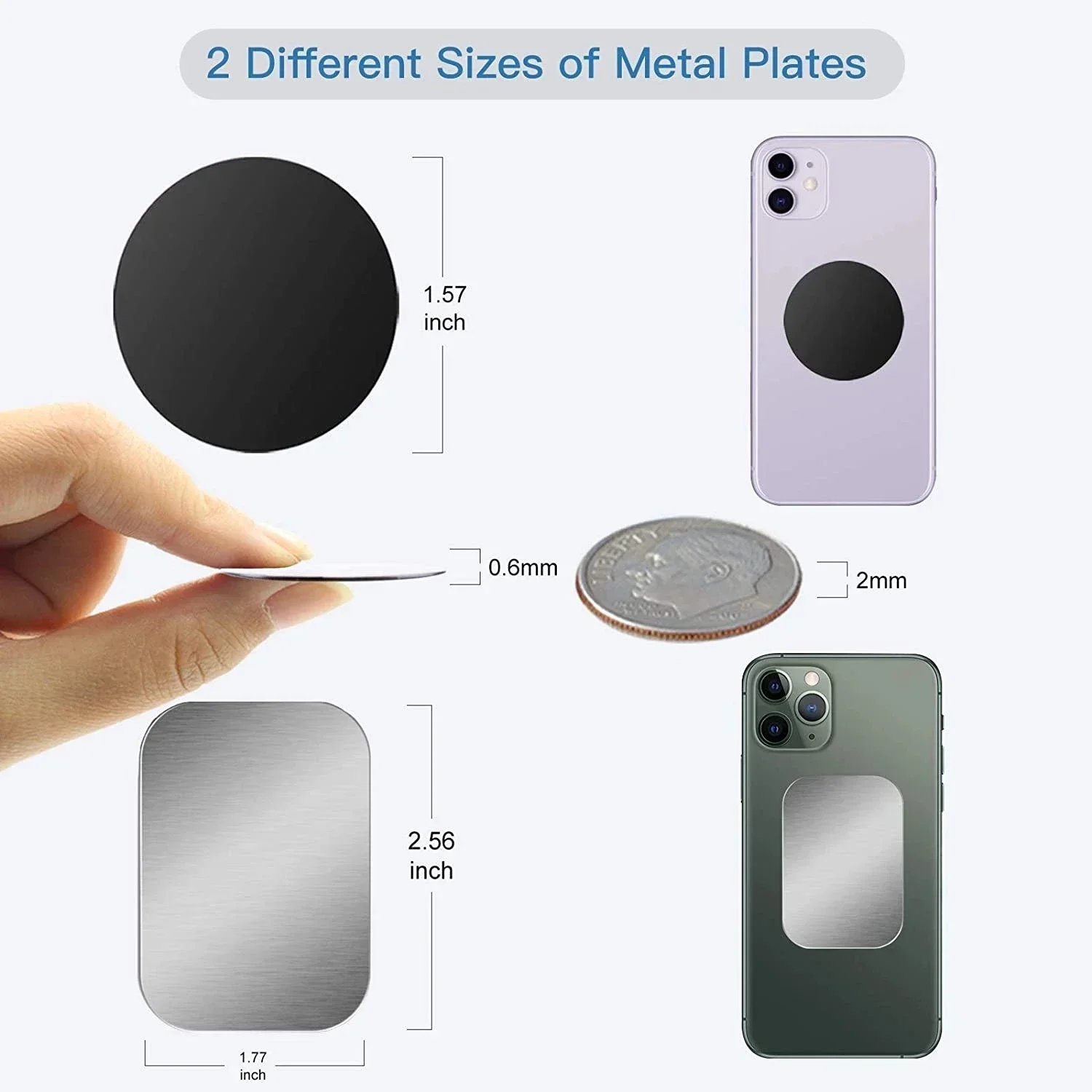 Metal Plate Sticker Disk Iron Sheet for Magnet Mobile Phone Holder for Magnetic Car Phone Stand Holders for Xiaomi iphone