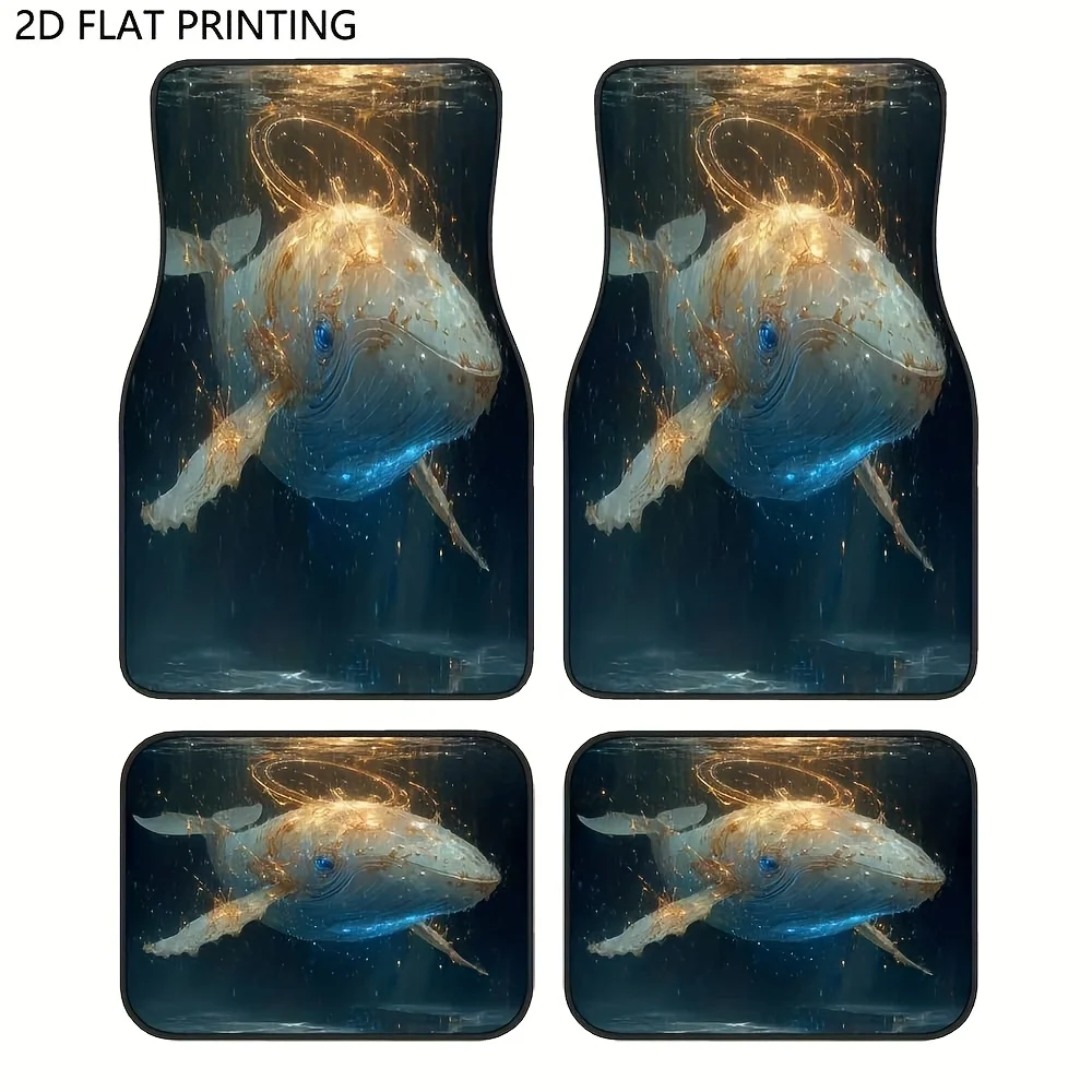 Set Of 4, Featuring A Magical Whale Design For Car Floor Mats, Built To Last, Slip-Resistant, Easy To Clean, Easy To Set Up, Com
