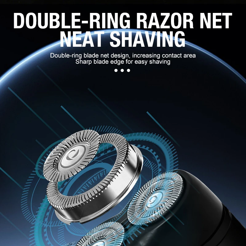 Double Headed Men's Shaver Electric Type-C Rechargeable Shaver Floating Blade Small, Portable, High Horsepower image 3
