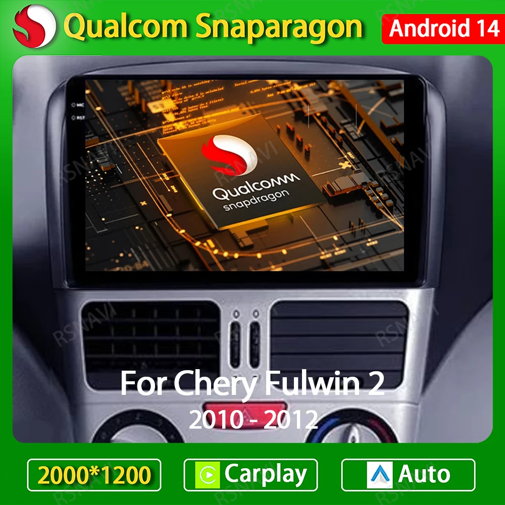 

Android 14 Беспроводной Carplay Auto для Chery Fulwin 2 2010-2012 Автомобильный радиоприемник Мультимедийный видеоплеер GPS NAVI 4G WIFI Головное устройство DSP