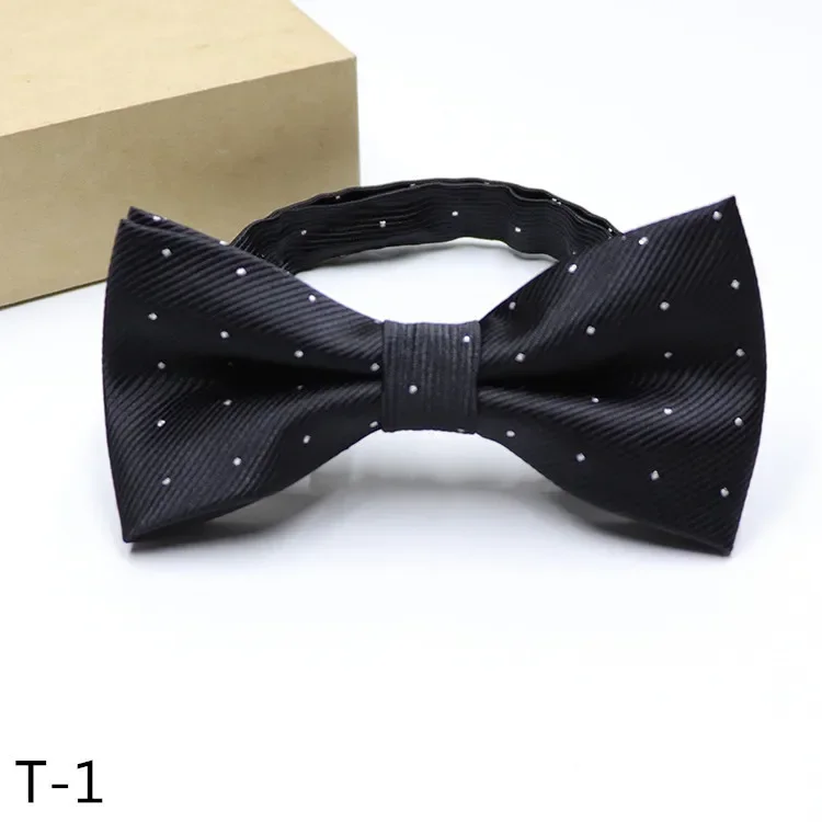 Korean fashion point collar Wedding Gift Silver Point bow formal dress business bow trendy bow tie men