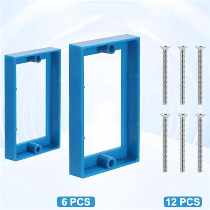 F-T 6 Stuks 1/2Inch Single Gang Receptacle Outlet Box Extenders, stopcontact Extender Box Met 12 Schroeven Receptacle Extender