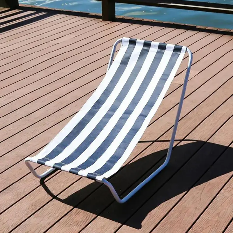 Beach Lounge Chair Portable Folding Sun Lounger Adjustable Reclining Sunbathing Lounge Chair for Lawn Outdoor Patio Relaxation