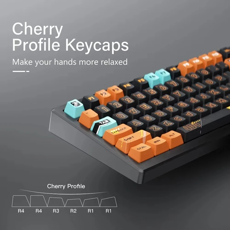 ABHU 131 مفاتيح أغطية المفاتيح PBT الكرز الشخصي خمسة جوانب التسامي الحراري رشاقته قبعات للوحة المفاتيح الميكانيكية Wooting