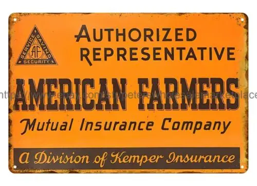 American Farmers Insurance metal tin sign indoor outdoor wall hangings