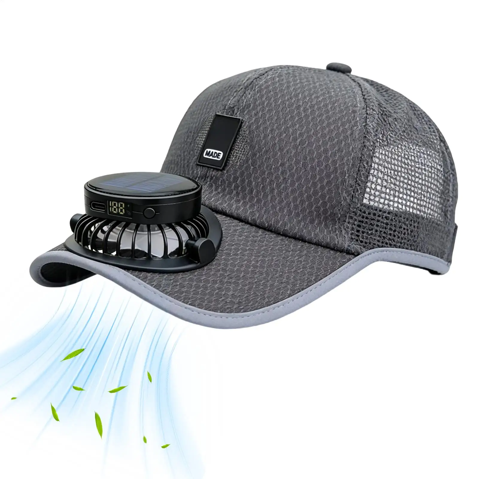Summer Sunhat with Solar Fan Sun Block Baseball Hat with Solar Fan USB Charging Fan Outdoor Sunhats Sunscreen Sunshade Hats