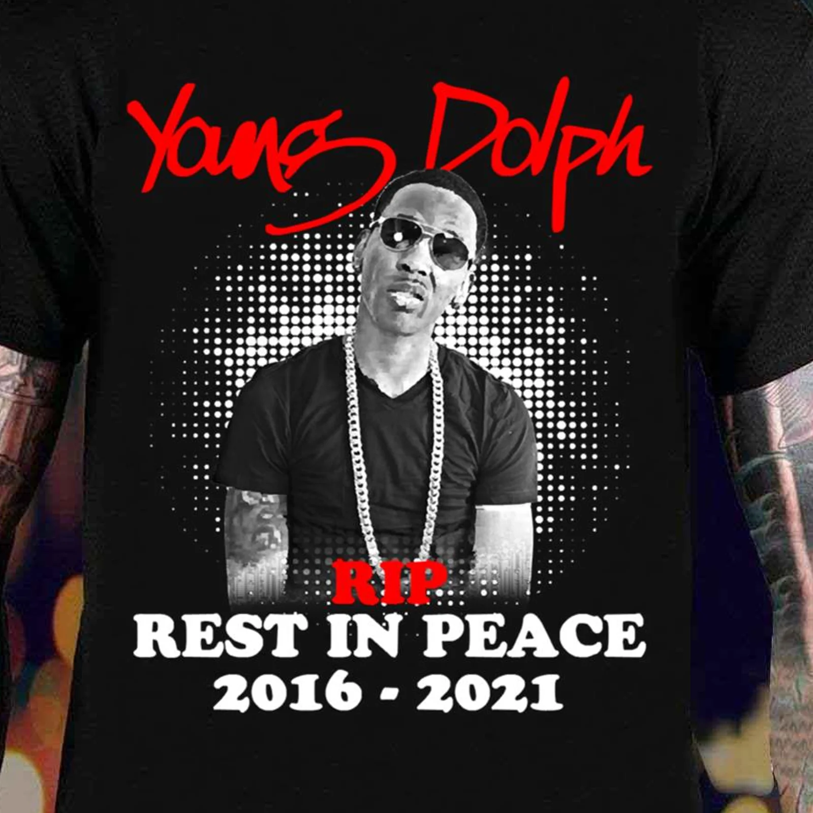 Young Dolph Rest In Peace Men T-shirt Black Tee All Sizes S to 5XL 66