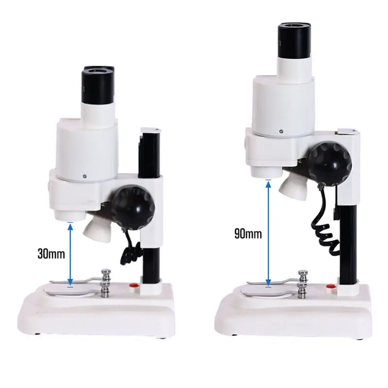 Zoom 20X Microscopio stereo elementare Luce binoculare a LED per telefono PCB Smartphone Riparazione microscopio composto portatile