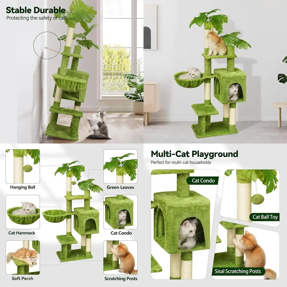 

47 Cat Tree for Kittens Under 6 Months, 9lbs, Play Tower with Scratching Post, Plush Bed, Double Perches & Toys