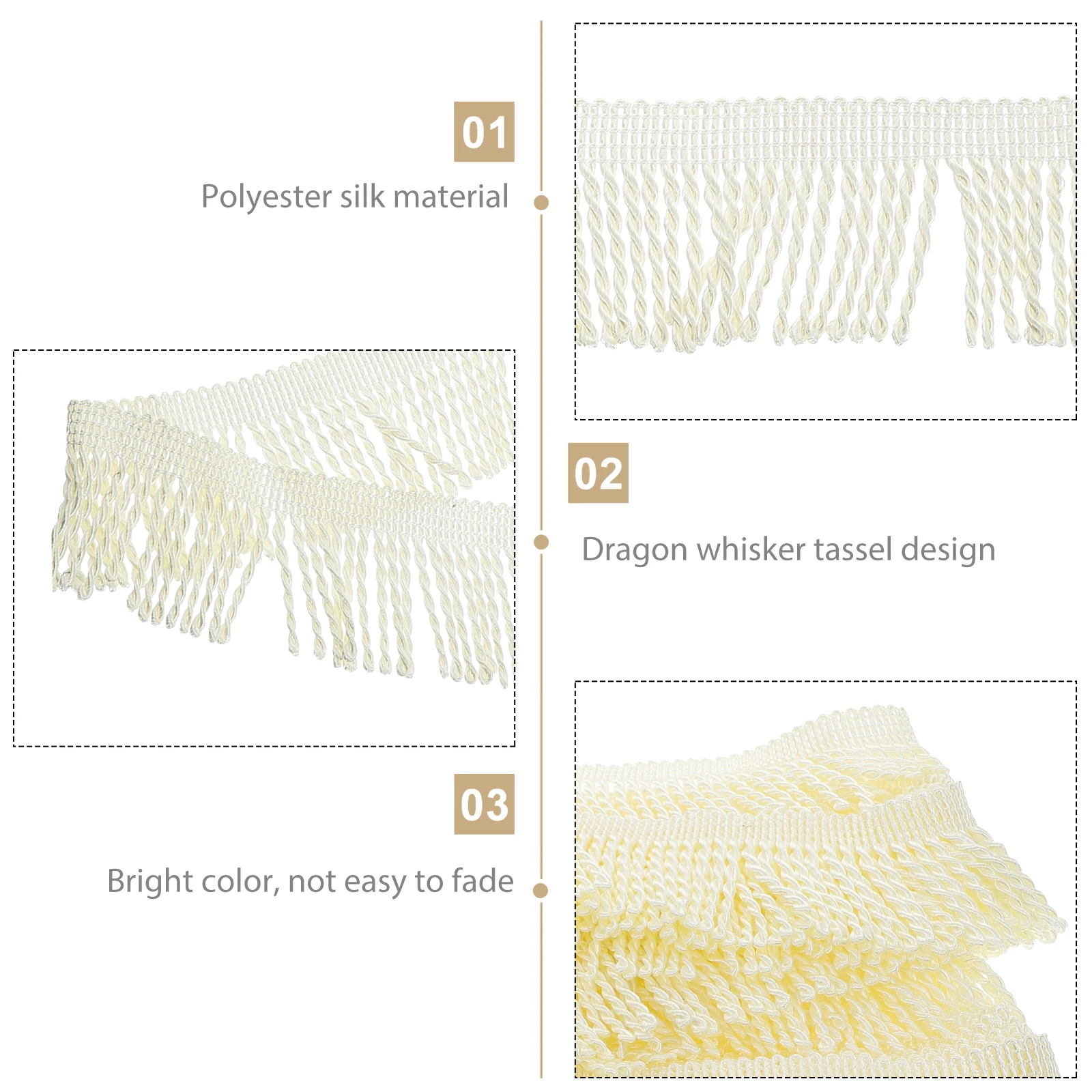 

Curtain Decorative Lace Fringed Trim Strip Sewing Tassel Craft Tassels Small Crafting