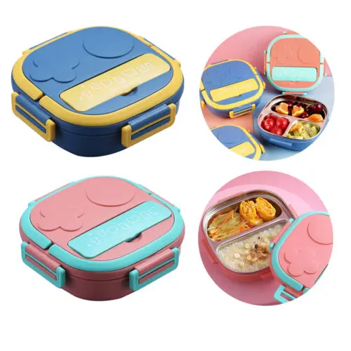 

Stainless Steel Lunch Box Food Container Flask Storage Kid Adult Spoon Baby Child Students Outdoor Camping Picnic Tableware Bag