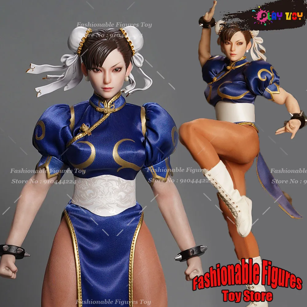 In Stock PLAY TOY P019 1/6 Female Soldier Chun-Li Beauty Anime Game Fighter Girl 12'' Full Set Action Figure Body Collection