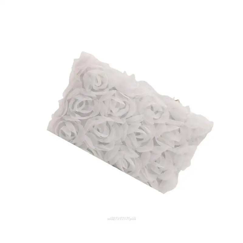 

X5XA Elegant Foldable Women's Evening Bag Roasted Floral Detail Easy Carry Ergonomic Design Essential Elegant Dinner Bag