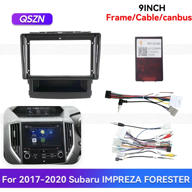 

QSZN 9 inch For 2017-2020 Subaru IMPREZA FORESTER Android Car Radio Fascia Stereo Frame GPS Multimedia Harness Wire Canbus Box