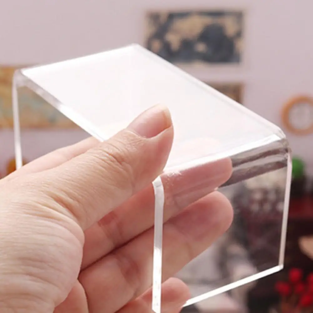 Mini Table Toy Smell-less Bathroom Accessory Plastic Miniature Clear Table Mini Coffee Table Dollhouse Modern Table