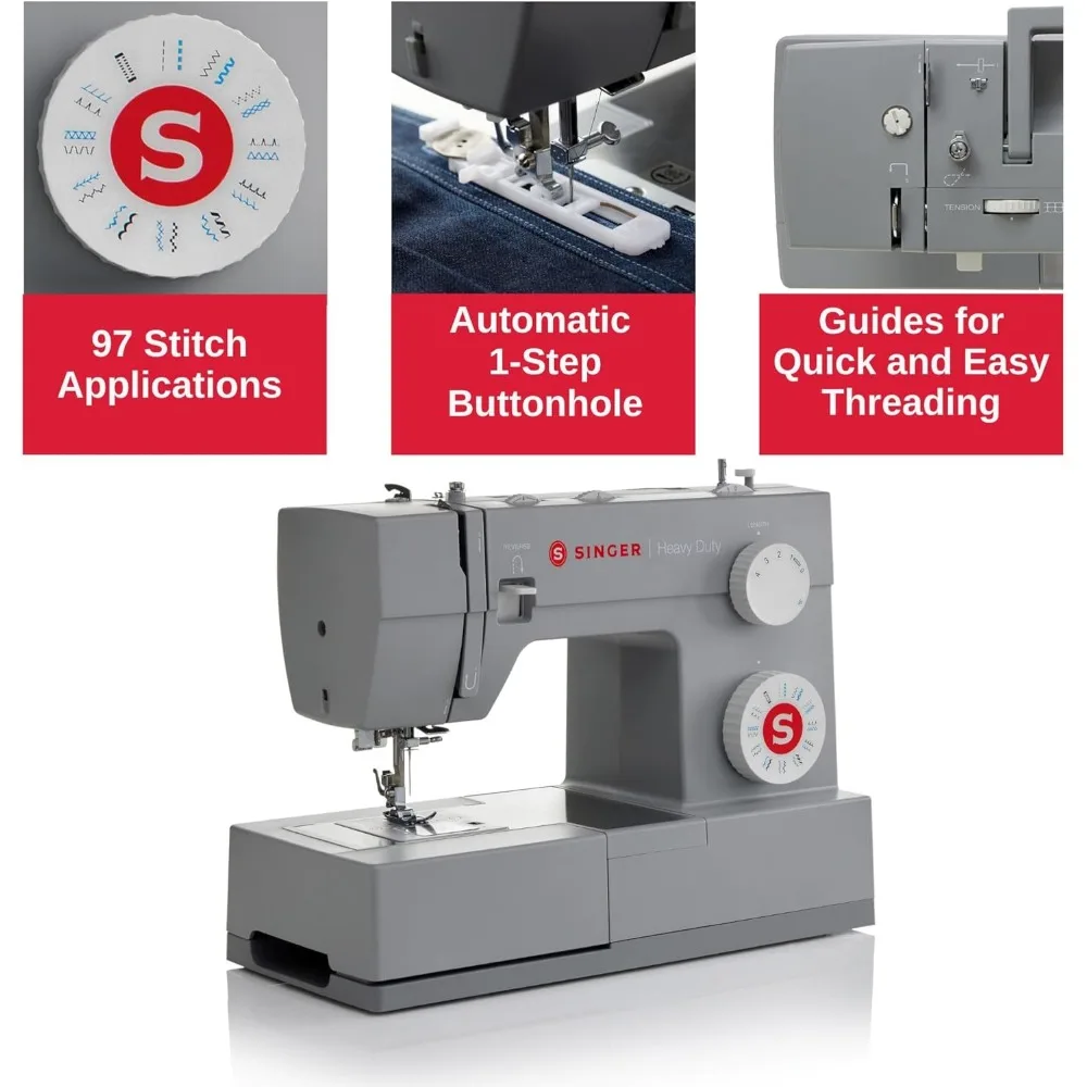 4423 Hoch leistungs nähmaschine mit mitgeliefertem Zubehörset, 97 Stich anwendungen, einfach, einfach zu bedienen und ideal für Anfänger