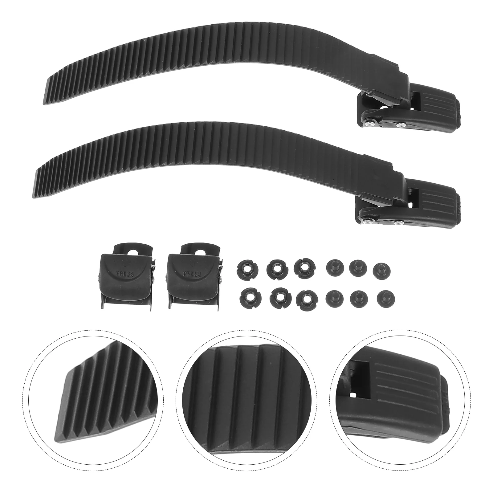 

2 Sets Professional Fixing Strap Creative Belt Skate Buckle Plastic Adjustable Length Stable Fix Design Roller Skates