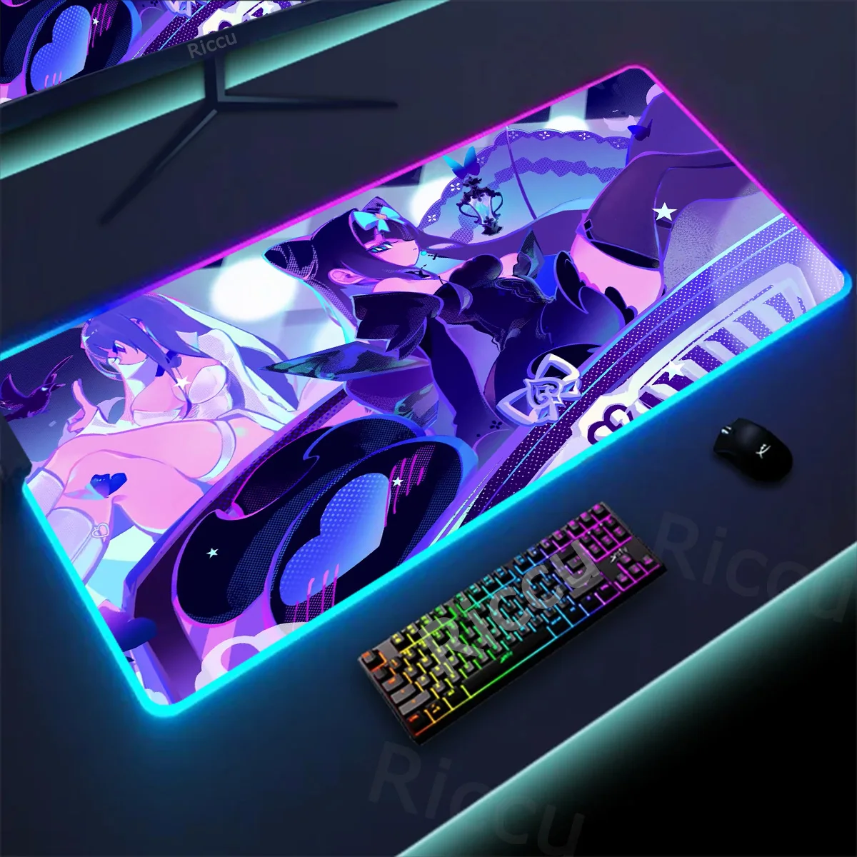 

RGB LED Mouse Pad Muse Dash Anime Girl Tide Large Cartoon Anime Gaming Keyboard XL Mouse Mats Desk Mat Accessories XXL Mousepad